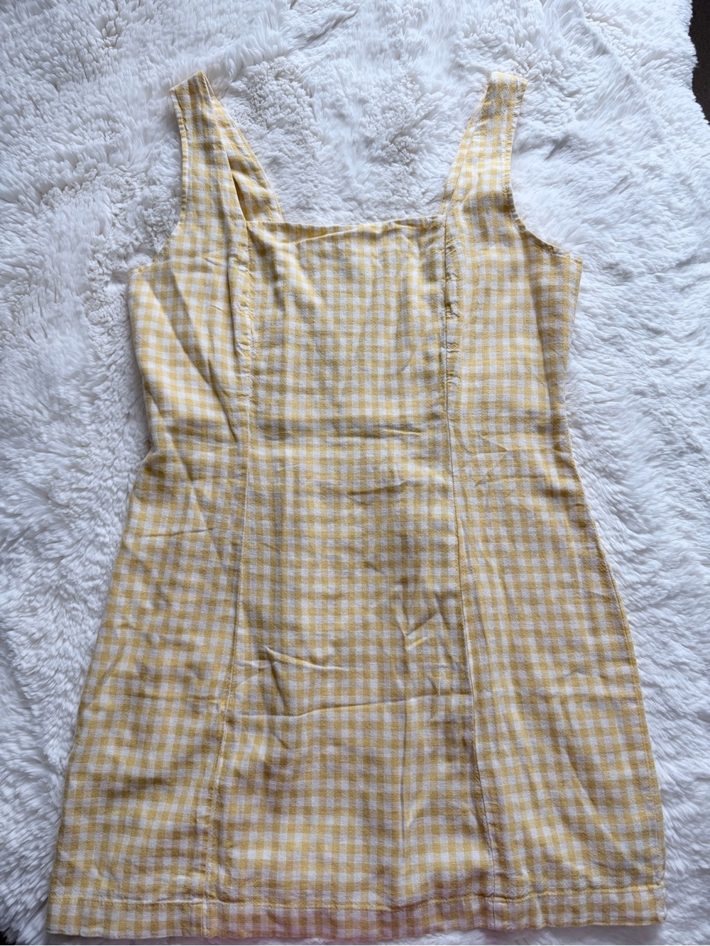 Old Navy Yellow and White Gingham Smocked Dress